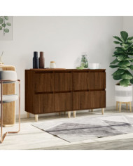 Buffets 2 pcs chêne marron 60x35x70 cm bois d'ingénierie | Mobilier & Déco