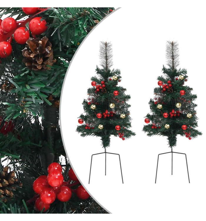 Sapins de Noël artificiels d'allée 2 pcs 76 cm PVC | Mobilier & Déco