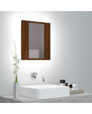 Armoire à miroir LED de salle de bain chêne marron 40x12x45 cm | Mobilier & Déco