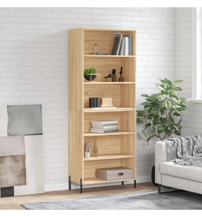 Buffet chêne sonoma 69,5x32,5x180 cm bois d'ingénierie | Mobilier & Déco