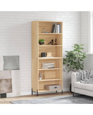 Buffet chêne sonoma 69,5x32,5x180 cm bois d'ingénierie | Mobilier & Déco