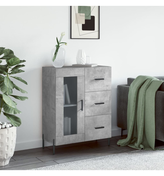 Buffet gris béton 69,5x34x90 cm bois d'ingénierie | Mobilier & Déco