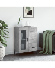 Buffet gris béton 69,5x34x90 cm bois d'ingénierie | Mobilier & Déco