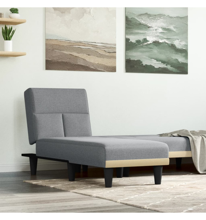 Chaise longue gris clair tissu | Mobilier & Déco