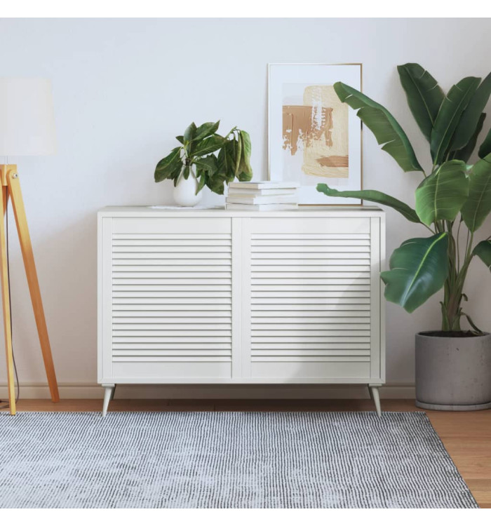 Portes d'armoire à persiennes 2 pcs blanc 69x59,4 cm pin massif | Mobilier & Déco