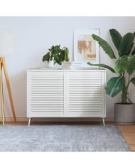 Portes d'armoire à persiennes 2 pcs blanc 69x59,4 cm pin massif | Mobilier & Déco