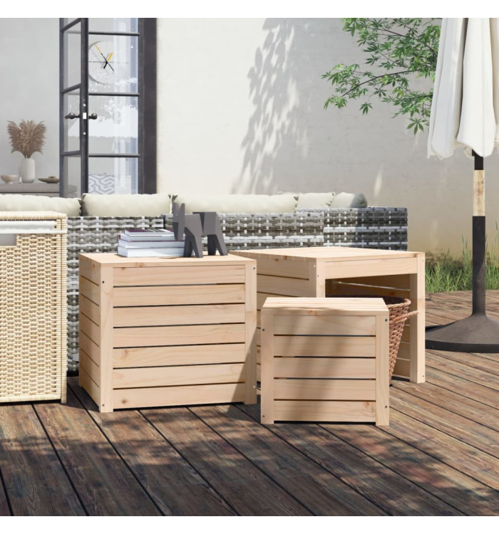 Ensemble de boîtes de jardin 3 pcs bois de pin massif | Mobilier & Déco