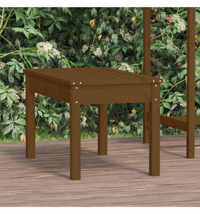 Banc de jardin marron miel 80x44x45 cm bois de pin massif | Mobilier & Déco
