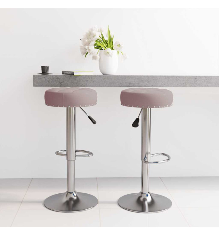 Tabourets de bar lot de 2 taupe tissu | Mobilier & Déco