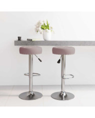 Tabourets de bar lot de 2 taupe tissu | Mobilier & Déco