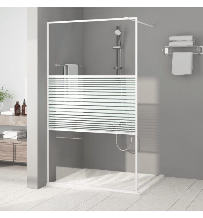 Paroi de douche Blanc 115x195 cm Verre ESG transparent | Mobilier & Déco