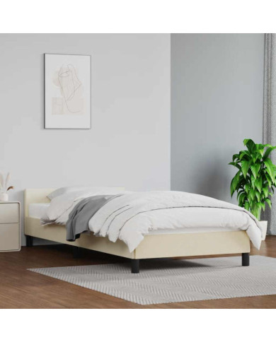 Cadre de lit avec tête de lit sans matelas crème 80x200 cm | Mobilier & Déco