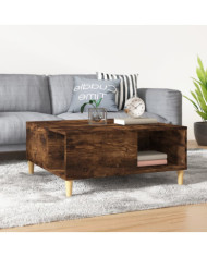 Table basse chêne fumé 80x80x36,5 cm bois d'ingénierie | Mobilier & Déco