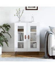 Buffet Blanc brillant 69,5x34x90 cm Bois d'ingénierie | Mobilier & Déco
