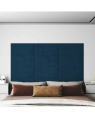 Panneaux muraux 12 pcs Bleu 60x30 cm Velours 2,16 m² | Mobilier & Déco