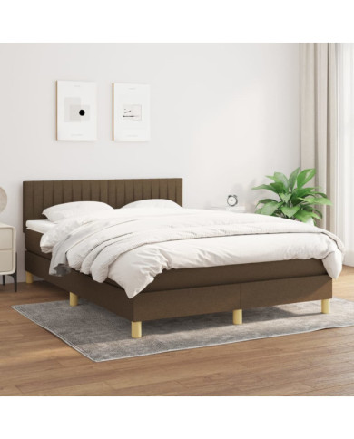 Sommier à lattes de lit avec matelas Marron foncé 140x200 cm | Mobilier & Déco