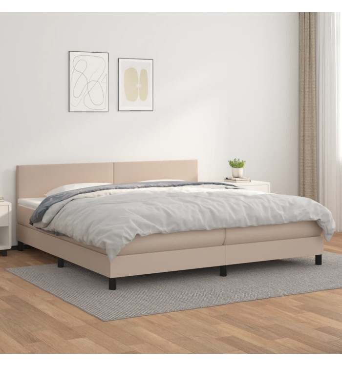 Sommier à lattes de lit avec matelas Cappuccino 200x200 cm | Mobilier & Déco