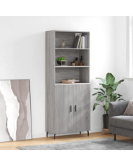 Buffet haut Sonoma gris 69,5x34x180 cm Bois d'ingénierie | Mobilier & Déco