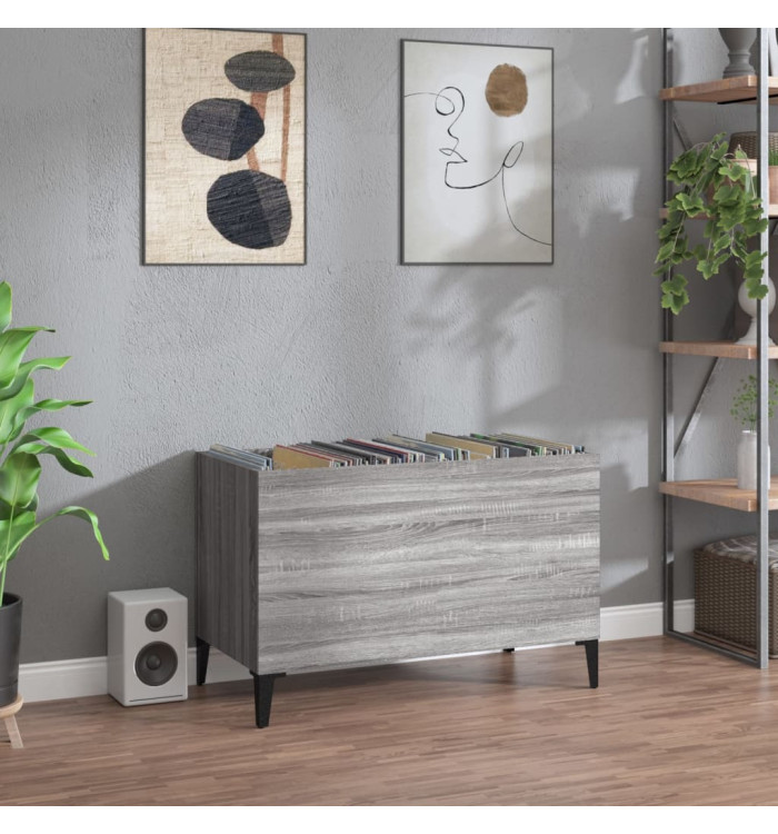 Armoire à disques sonoma gris 74,5x38x48 cm bois d'ingénierie | Mobilier & Déco