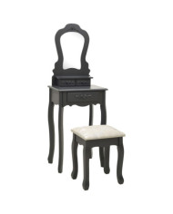 Ensemble de coiffeuse avec tabouret Gris 50x59x136 cm Paulownia | Mobilier & Déco