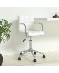 Chaise de bureau pivotante Blanc Similicuir | Mobilier & Déco