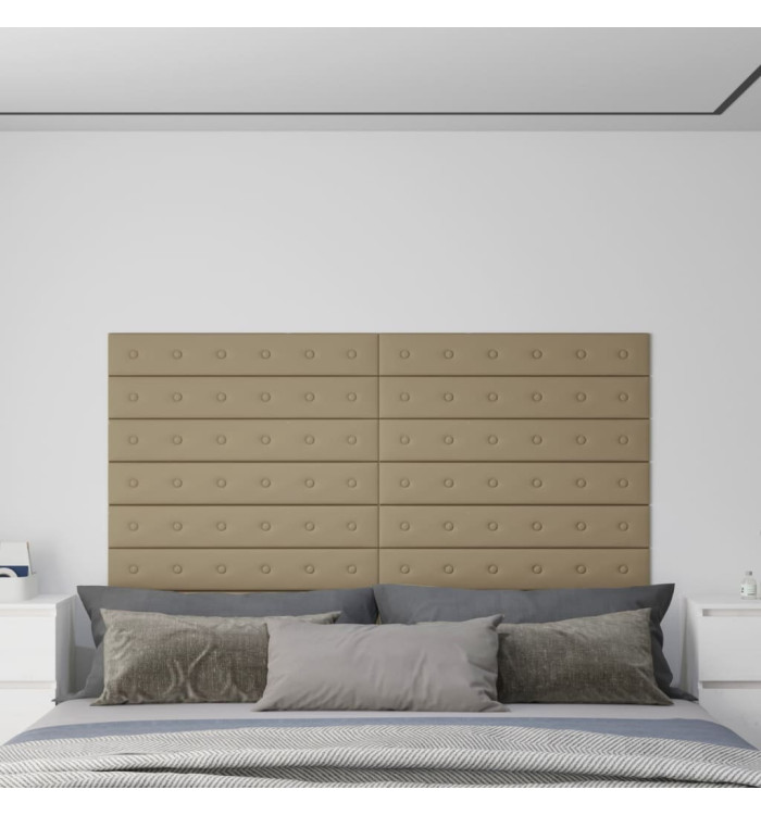 Panneaux muraux 12 pcs Cappuccino 90x15 cm Similicuir 1,62 m² | Mobilier & Déco