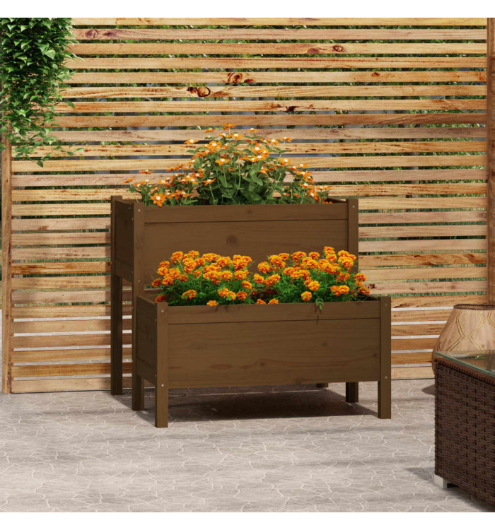 Jardinière Marron miel 84,5x84x75 cm Bois massif de pin | Mobilier & Déco