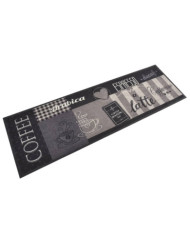 Tapis de cuisine lavable impression café noir 60x180 cm velours | Mobilier & Déco