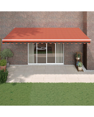 Auvent rétractable automatique orange et marron 5x3 m | Mobilier & Déco