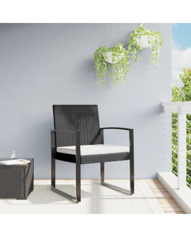Chaises à manger de jardin lot de 2 noir rotin PP | Mobilier & Déco