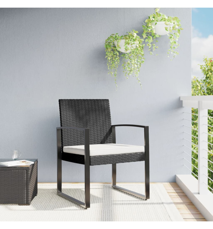 Chaises à manger de jardin lot de 2 noir rotin PP | Mobilier & Déco