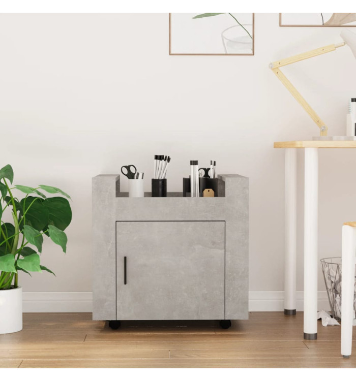 Chariot de bureau Gris béton 60x45x60 cm Bois d'ingénierie | Mobilier & Déco