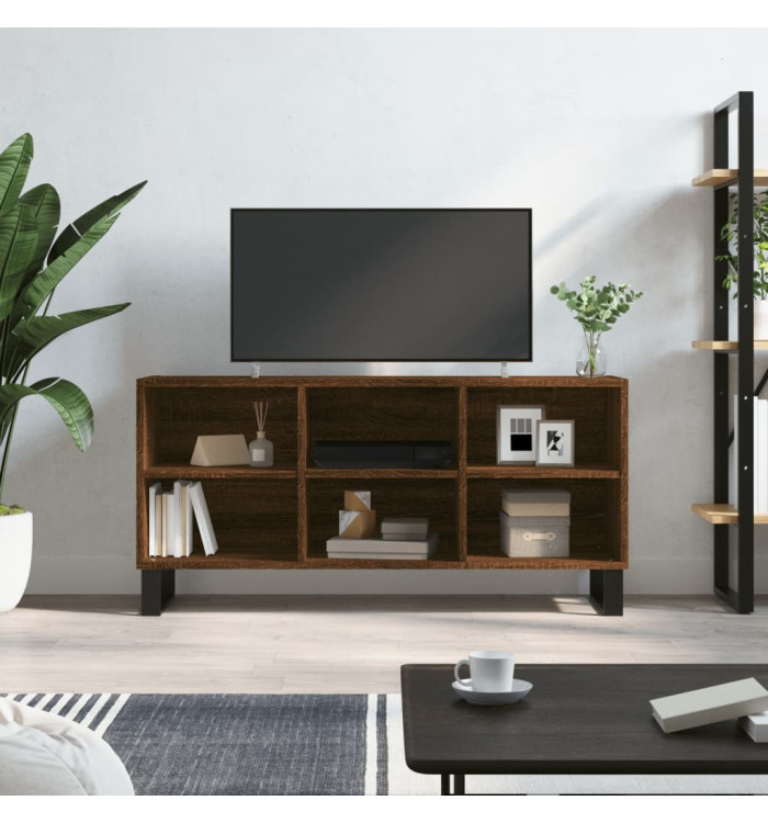 Meuble TV chêne marron 103,5x30x50 cm bois d'ingénierie | Mobilier & Déco