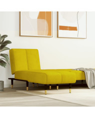 Chaise longue jaune velours | Mobilier & Déco