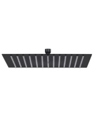 Pomme de douche pluie Acier inoxydable 25x25 cm Carrée Noir | Mobilier & Déco