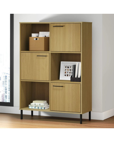 Bibliothèque avec pieds en métal Marron 90x35x128,5cm Bois OSLO | Mobilier & Déco