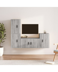 Ensemble de meubles TV 4 pcs Sonoma gris Bois d'ingénierie | Mobilier & Déco