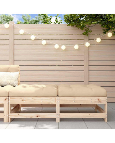 Repose-pieds de jardin avec coussins lot de 2 bois pin massif | Mobilier & Déco