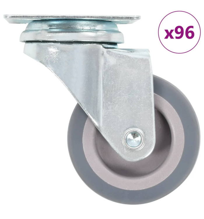 96 pcs Roulettes pivotantes 50 mm | Mobilier & Déco