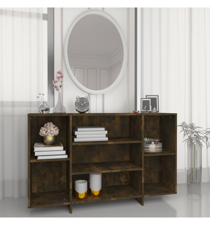 Buffet chêne fumé 120x30x75 cm bois d'ingénierie | Mobilier & Déco