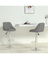 Tabourets de bar lot de 2 gris similicuir | Mobilier & Déco