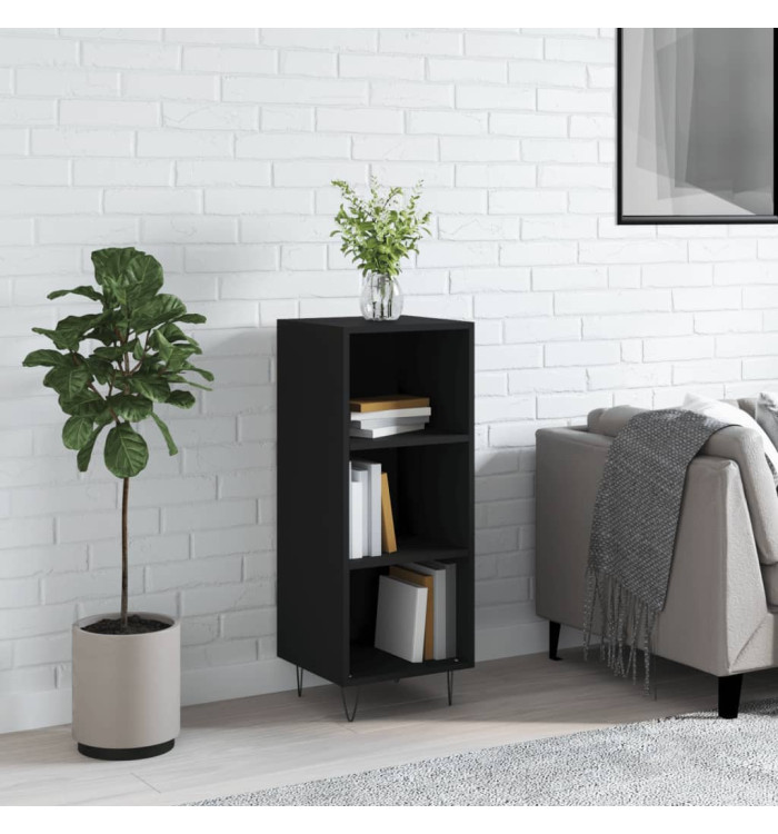 Buffet noir 34,5x32,5x90 cm bois d'ingénierie | Mobilier & Déco