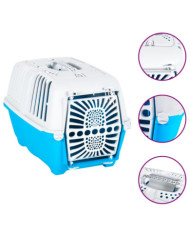 Transporteur pour animaux de compagnie blanc et bleu PP | Mobilier & Déco