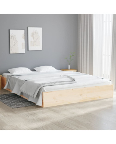 Cadre de lit sans matelas bois massif 120x190 cm | Mobilier & Déco