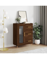 Buffet chêne marron 69,5x34x90 cm bois d'ingénierie | Mobilier & Déco