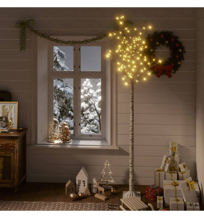 Sapin de Noël 200 LED blanc chaud Saule 2,2 m Int/Ext | Mobilier & Déco