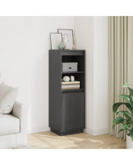 Buffet haut Gris 37x34x110 cm Bois massif de pin | Mobilier & Déco