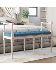 Banc Bleu 110x40x70 cm Velours | Mobilier & Déco
