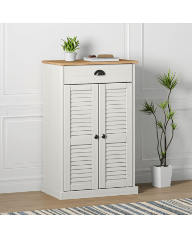 Armoire à chaussures VIGO blanc 60x35x96 cm bois massif de pin | Mobilier & Déco