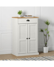Armoire à chaussures VIGO blanc 60x35x96 cm bois massif de pin | Mobilier & Déco